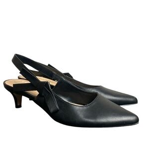 Nanette Lepore black bow kitten heels